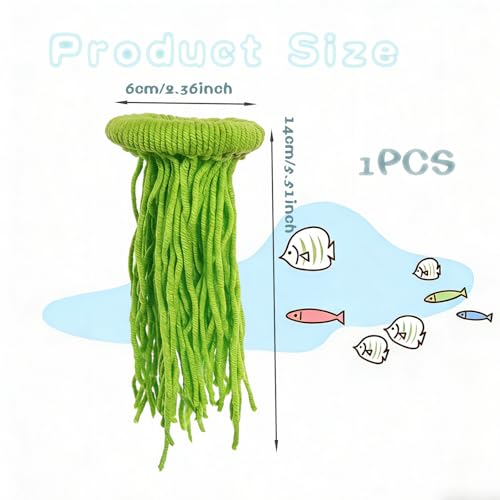 1 PCS Fish Spawning Mops, Fish Breeding Grass Mops, Floating Fish Spawn Breeding Mop for Fish Tank (Green)