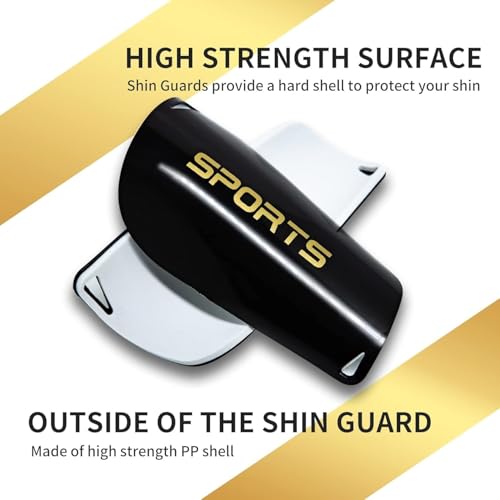 2 Pair Soccer Shin Guards Kids Youth, Shin Pads for 3-15 Years Old Boys and Girls Football Games EVA Cushion Protection Reduce Shocks and Injuries Lightweight Equipment - color: Black and White, size: Large