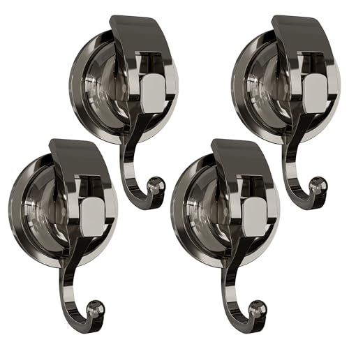 Heavy Duty Suction Cup Wreath Hanger, Gun Silver, 2 Pack | No damage no hole wreath holder for smooth glass door and storm door, removable hooks for bathroom kitchen decor - color: Gun Silver