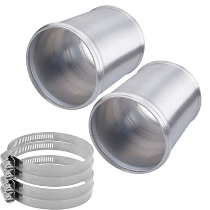 AC PERFORMANCE 3" (76mm) OD Aluminum Alloy Hose Joiner Silicone Pipe Connector Bead, 4" Length with 304 SS Clamps, Pack of 2 - size: 3" (76mm) - 2PCS