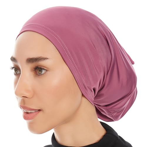 Hijab Caps Underscarf for Women – Black Hijab Cap Underscarf Turban Dreadlocks Tube – Muslim Accessories Headscarf - color: Lila
