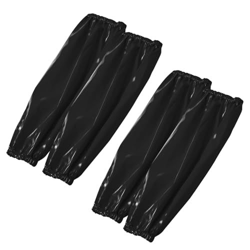 Yzurbu 2 Pairs Arm Sleeves Covers, Soft Waterproof Oil-proof Sleeves Protector for Arm with Elastic on Cuffs - color: Black - 2pairs