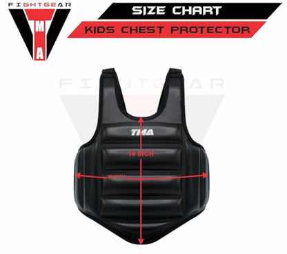 TMA Kids Boxing Belly Pad Chest Guard MMA Body Protector Martial Arts Rib Shield Armour Taekwondo Training (10 to 15 Year Old)
