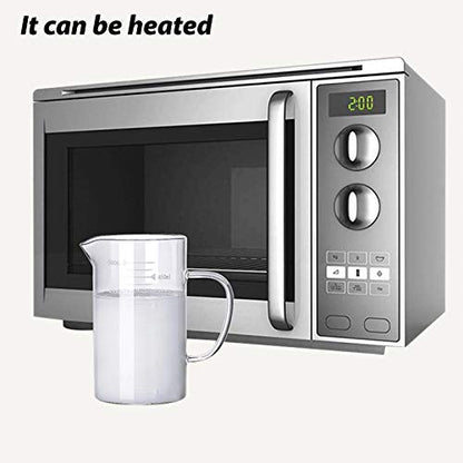 500ml Glass Measuring Cup with Lid Heat Resistant Handle Measured Mixing Glass Mug Clear Scale V-Shaped Spout for Milk Coffee Liquid Beaker Drinking Glasses Measure Jugs, Microwave Oven Freezer Safe - color: 500ml, with lid