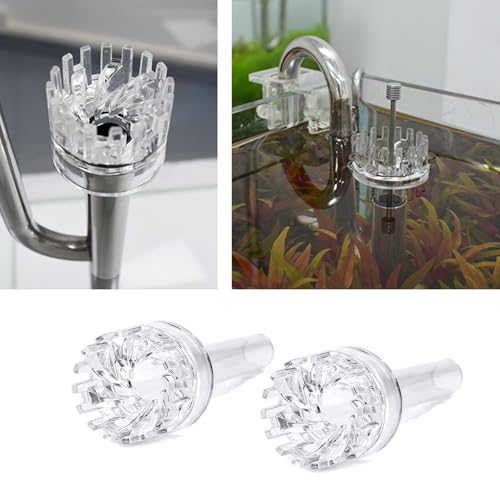 2 Pack Aquarium Surface Skimmer Protein Oil Filter Waste Removal Tool Rotating Parts for Aquatic Glass Lily Pipe Set with Skimmer Inflow and Outflow Small Nano Fish Tank Filter Pipes