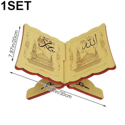 Wooden Eid Islamic Book Shelf, Small Wooden Recipe Stand for Ramadan Bible Holder Kuran Quran Koran Holy Book Stand - color: C