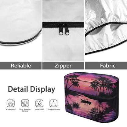 Boat Palm RV/Trailer/Camper Waterproof Cover Travel Trailer Propane Tank Cover Replacement Covers Fit for Dual 20lb Tanks Easy to Stall - color: Boat Palm Pattern, size: S(20LB)