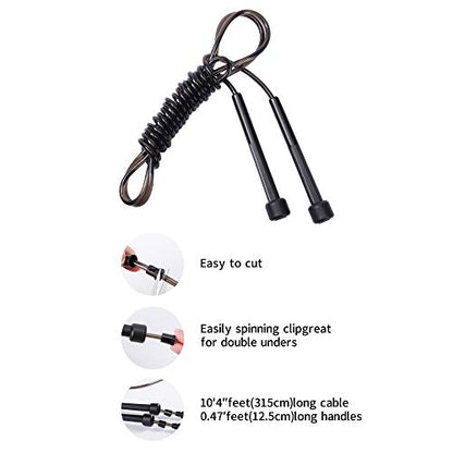 JUSDO 8 Pack Adjustable PVC Jump Rope for Cardio Fitness - Versatile Jump Rope for Both Kids and Adults Women Men Christmas Gift - Great for Exercise,9 Feet