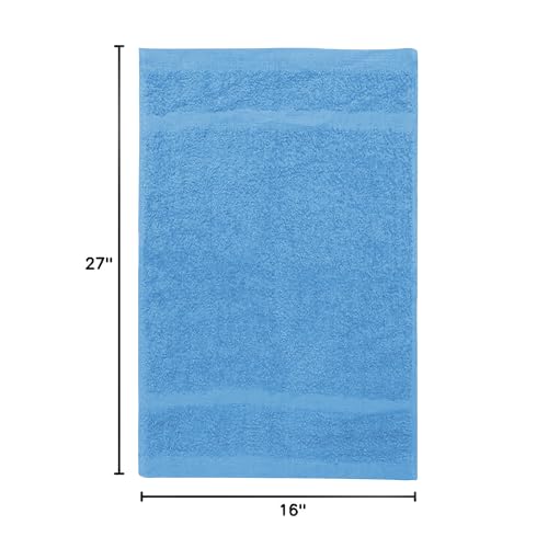 Avalon Towels Salon Towel - Sky Blue Hand Towels Bulk Pack of 24 - 100% Cotton Absorbent Spa, Facial & Gym Towel for Working Out - 16x27 Inches (Not Bleach Proof) - color: Skyblue