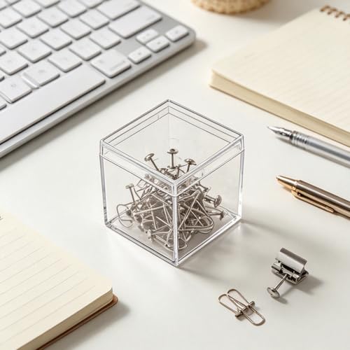 Small Acrylic Boxes Clear Candy Box with Lids Plastic Square Cube 2 Pieces Small Acrylic Storage Containers for Pill and Tiny Jewelry - size: 1.3 x 1.3 x 1.3 Inch