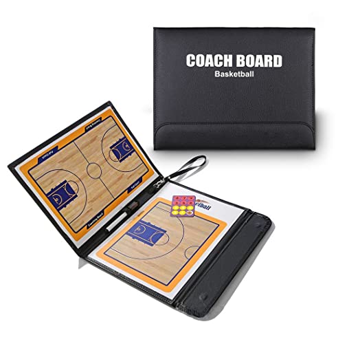 Basketball Coach Tactic Board,Foldable Erasable Coaches Strategy Clipboard,Training,Game Plan and Coach&Referee Study Accessory