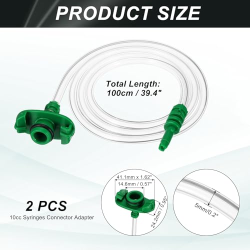 uxcell 2 Pcs Air Tube 10cc Glue Adhesive Dispenser Syringes Connector Adapter Replacement for Industrial Glue Liquid Cartridge Dispensing Accessories - size: 10cc