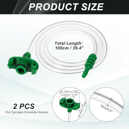 uxcell 2 Pcs Air Tube 10cc Glue Adhesive Dispenser Syringes Connector Adapter Replacement for Industrial Glue Liquid Cartridge Dispensing Accessories - size: 10cc