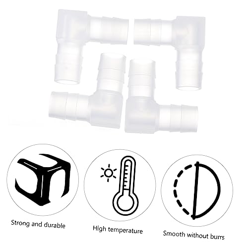 SOLUSTRE 10pcs L Shaped Plastic Hose Connector Sturdy Elbow Fitting for Garden and Aquarium 1/2 Inch Barbed Adapter for Flexible Tubing
