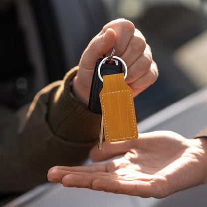 LaserGram Rectangle Keychain, Allah 2, Personalized Engraving Included (Bamboo) - color: Bamboo