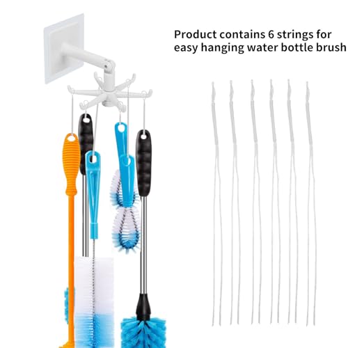 YeeBeny 360 Degrees Rotating Folding Hook Self-Adhesive 180 Degrees | Self Adhesive Utensil Rail With Hooks For Baby & Bottle Brush Holder - color: White