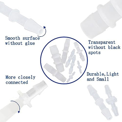 Plastic Hose Barb Fitting, 3/4" x 3/4" Pipe Connectors, Barbed Splicer Mender Joint Adapter Union Fitting, 6 Pcs - size: 0.75 Inch