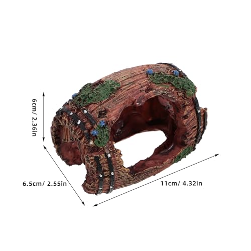 GARVALON Fish Shrimp Hiding House Aquarium Decoration Barrel Ornament Resin Large Red Shelter for Fish Tank Landscaping Aquatic Animal Resting Spot