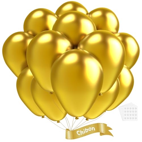 Gold Metallic Chrome Latex Balloons, 150pcs 5 inches Round Helium Gold Metallic Chrome Balloons for Birthday Baby Shower Wedding Birthday Party Decorations - color: Gold, size: 5 inches