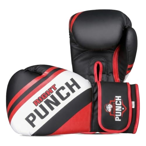 Boxing Gloves for Men & Women – Faux Leather Muay Thai, Kickboxing, MMA & Sparring Gloves – Training Heavy Bag Gloves with Secure Wrist Strap & Thumb Lock – 2 4 6 8 10 12 14 16oz - color: RED/BLACK, size: 14 OZ