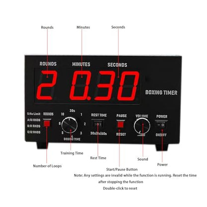 Boxing Interval Timer,Professional Gym Timer with LED Display,Selectable Training Time and Cycle Repetitions,Adjustable Sound Gym Interval Timer Green - color: Green