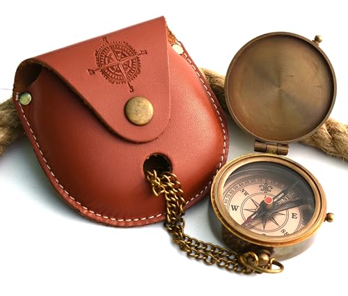 Be Strong and Courageous (Joshua 1:9) Brass Compass with wooden Box-Engraved Scripture Prayer Compass Religious Gift for Men & Women - Baptism, Confirmation, Communion Compass for Boys Graduation Gift - style: #1 Be Strong and Courageous Compass (Joshua 1