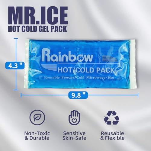 Gel Ice Packs for Head Neck Knee Elbow Wrist Foot Pain Relief (2 Pack) - Ice Packs for Injuries Reusable Gel Hot Cold Pack for Injuries - Flexible Cold Pack for Breast Surgery, Strain, Migraine - style: 4.3" x 9.8" 2 packs