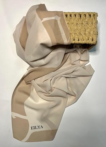 Hijab Modest and Elegant | Beautifully Designed Printed Chiffon Patterns | Muslim Women Head Scarf and Veil - color: Light - B