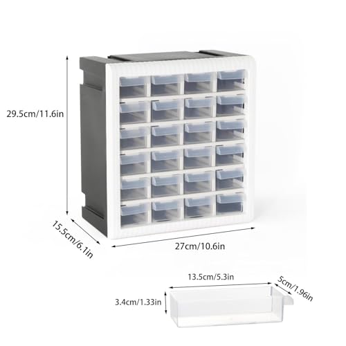 Gonice Craft Cabinet Organizer, 24 Drawer Plastic Parts Cabinet, Tool Storage Box for Screws, Nuts and Small Parts - style: screw organizer