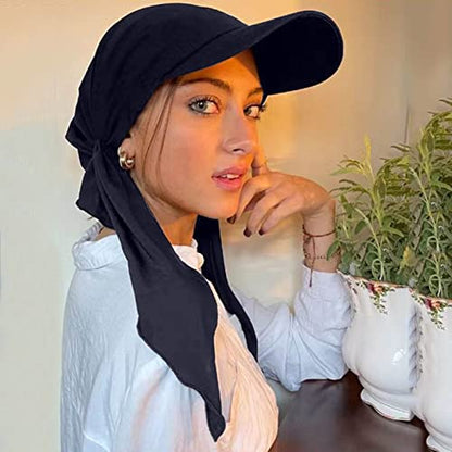 Hijab Scarf for Women Baseball Curved Brim Cap | Soft Breathable Cotton, Lightweight Feel, Adjustable Strap, Curved Brim, Summer Wear, Outdoor Activity, Casual Daily Use - color: 06#_navy