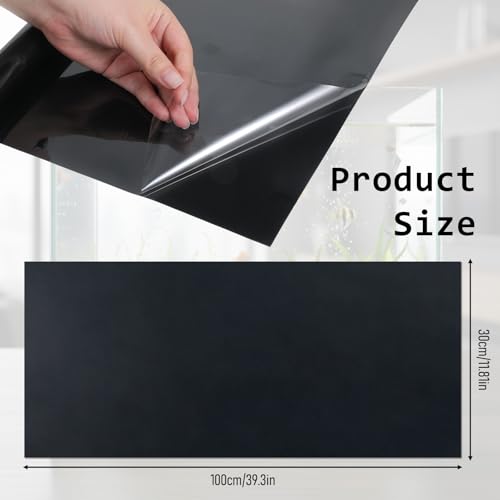 Black Aquarium Background, Fish Tank Background Wallpaper Electrostatic Adhesive Fish Tank Decor 11.8“×39.4”