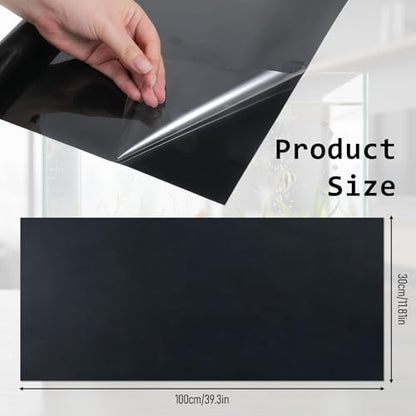 Black Aquarium Background, Fish Tank Background Wallpaper Electrostatic Adhesive Fish Tank Decor 11.8“×39.4”