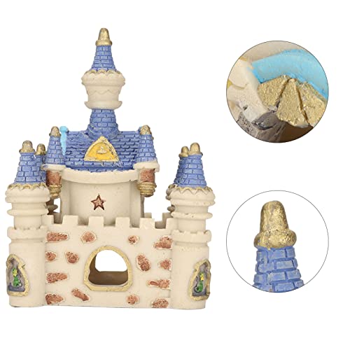 Zerodis Aquarium Resin Castle Decoration, Fish Castle Decorations Castle Resin Cave Hide House Fish Decorations for Aquarium Ornament Accessories