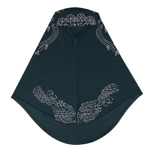 SIQITECHNO Elegant Hijab for Women Muslim Turban Scarf Islamic Headscarf Muslimah Turban Arabian Headwear Eid Scarf Shawl - color: Dark Green