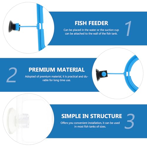 DOITOOL 3pcs Fish Feeder Rings Suction Cup Aquarium Feeding Circles for Tropical Fish Tank Aquarium Feeding Tool