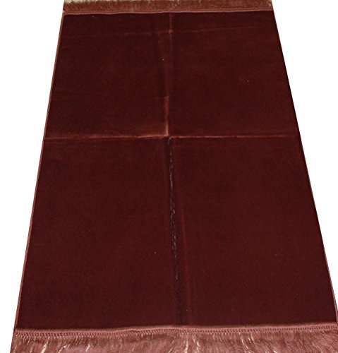 Modefa Muslim Velvet Prayer Rug Solid Simple - Rose Pink | Traditional Muslim Velvet Prayer Mat Carpet for Salah for Men and Women - color: Rose Pink