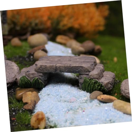 Abaodam Miniature Bridge Model with Mini Stepping Stones Garden Ornament for Succulents DIY Creative Micro Landscape Decor for Indoor Outdoor Fish Tank