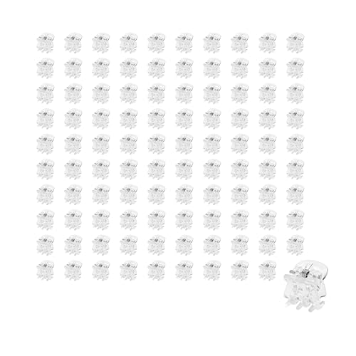 100pc Clear Orchid Clips – 0.79" Opening Clip Plant Clips for Climbing Plants, Plant Wall Clips, Flower & Garden Support Clips, Reusable Mini Plant Cages & Stakes for Patio, Lawn & Greenhouse