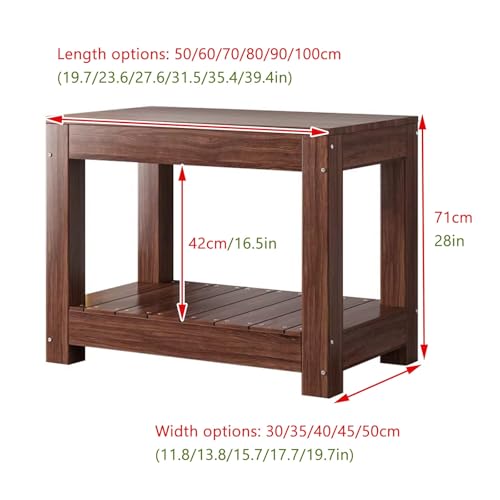 Carbonized Wood Aquarium Stand Solid Wood Heavy-Duty Aquarium Eco-Stand for Home Office Fish Tank Shelving Features Two-Tier Storage Space Height: 71cm / 28in(70x45cm/27.6x17.7in) - size: 70x45cm/27.6x17.7in