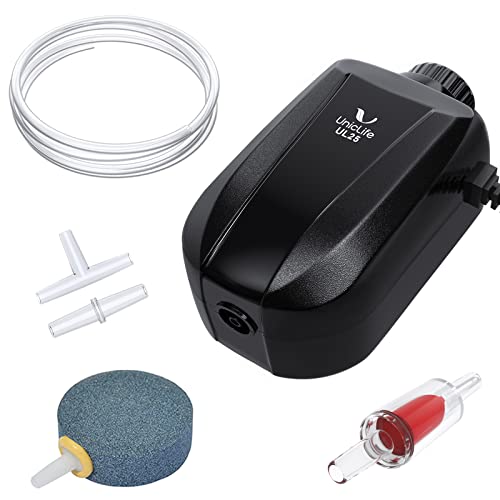 Uniclife Aquarium Air Pump Dual Outlet Fish Tank Aerator with Accessories for 5-200 Gallon Tank - style: 5 - 30 Gallons
