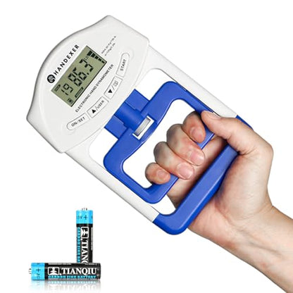 Grip Strength Tester, Digital Hand Dynamometer FDA Registered with Backlit LCD for Grip Strength Testing and Training