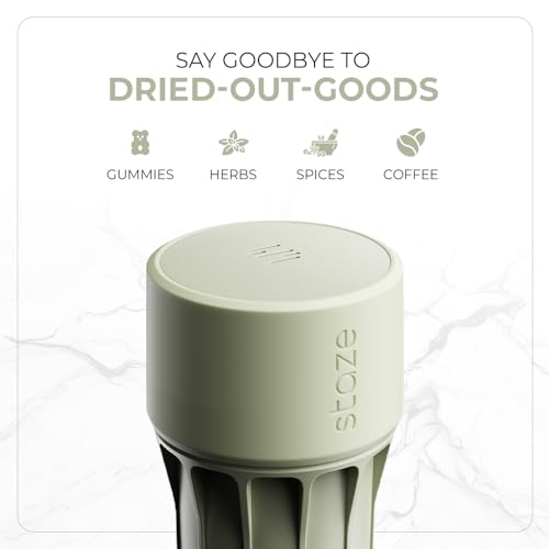 Staze Air Tight Smell Proof Container (148ml) - Vacuum Seal Jar with UV Protection, Waterproof Food Storage Canister, Portable Small Smell Proof Jar for Coffee, Herb, Spice & Gummies - (Foam) - color: Foam