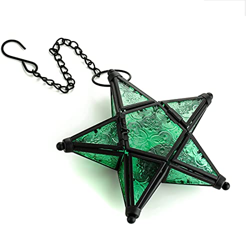 Star Hanging Decor Decorative Lantern Candle Holder Morrocan Decorations for Home Outdoor Wedding Centerpieces Party Farmhouse - Green - color: Green