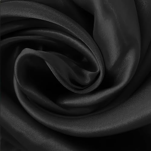 vimate 35" Square Silk Like Head Scarf - Women's Fashion Satin Scarf Bandana for Hair Wrapping at Night. - color: A#. Black