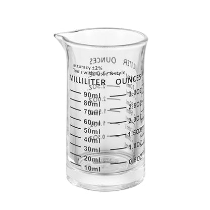 Ackers 3oz/90ml Glass Measuring Cup – Shot Glass with Double Scale-Ounce,Ml Markings for Kitchen & Bar(Black Line) - color: Black(Single)