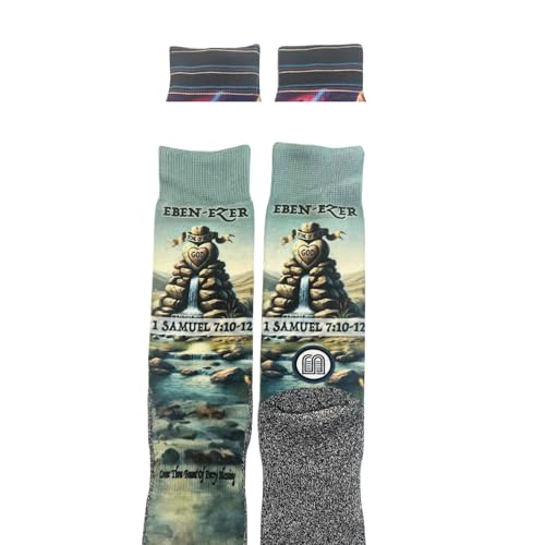 Men's – Christian Crew Socks for Men with Scripture | Moisture-Wicking | Easter Gift Idea - color: Come Thou Fount