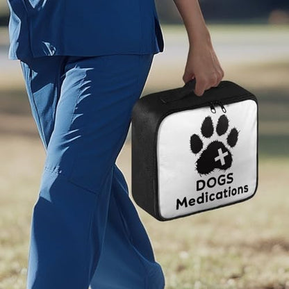 Gomyblomy Customized Dog First Aid Kit Empty First Aid Kit Bag Dogs Medications Print Medium Emergency Kit for Home Cars Travel Medical Supplies Storage Add Your Image and Color - color: Dog Medication Customized Print