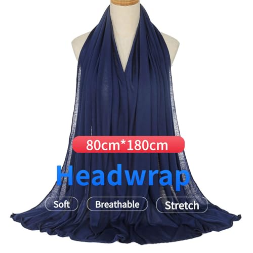 Harewom Head Wraps for Black Women, 71" Long Soft African Turban Hair Scarf - color: 1 Pcs- Navy Blue