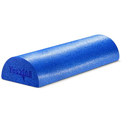 Yes4All Medium Firm Half Foam Rollers for Post-Workout Relaxation, 12/18/24/36 inch PE Foam Roll for Back Massage & Yoga Exercise - color: Half Blue, style: 18-inch