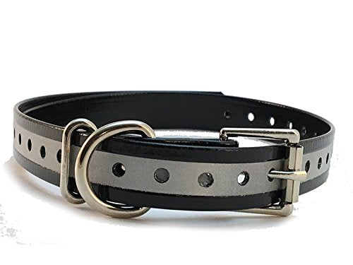 Waterproof TPU Replacement Strap for Dog Training Collar, 27.5 in - color: Black Reflect